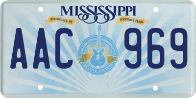 MS license plate AAC969