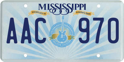 MS license plate AAC970