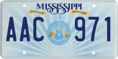 MS license plate AAC971
