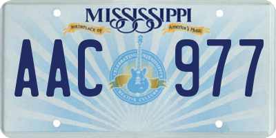 MS license plate AAC977