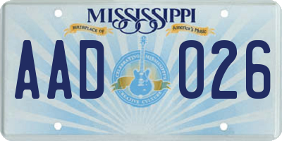 MS license plate AAD026