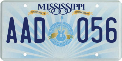 MS license plate AAD056