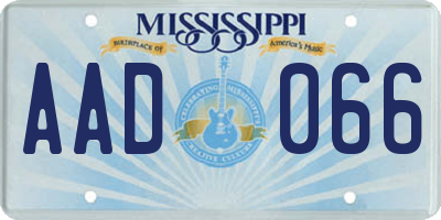 MS license plate AAD066