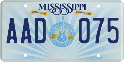 MS license plate AAD075