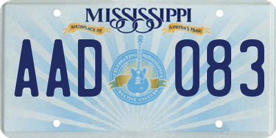 MS license plate AAD083