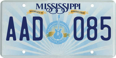 MS license plate AAD085