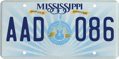 MS license plate AAD086