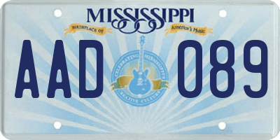 MS license plate AAD089