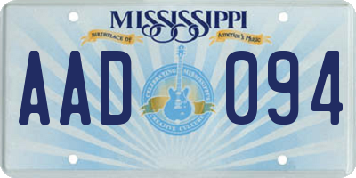 MS license plate AAD094