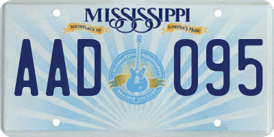 MS license plate AAD095