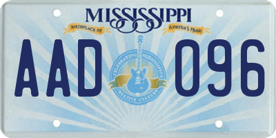 MS license plate AAD096