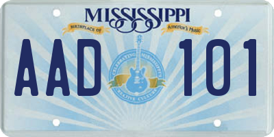 MS license plate AAD101