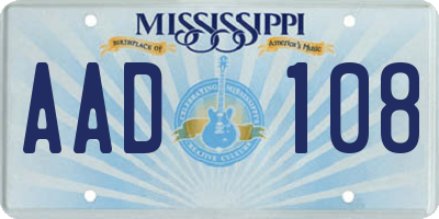 MS license plate AAD108