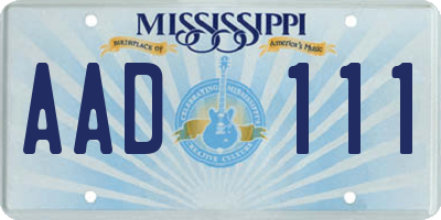 MS license plate AAD111