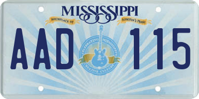 MS license plate AAD115