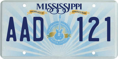 MS license plate AAD121