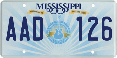 MS license plate AAD126