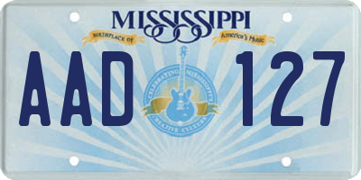 MS license plate AAD127