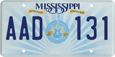 MS license plate AAD131