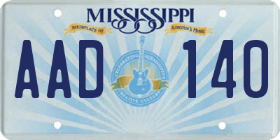 MS license plate AAD140