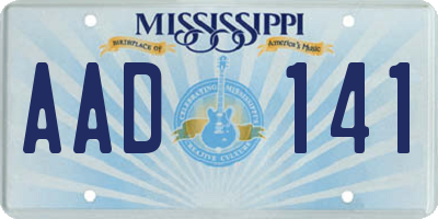 MS license plate AAD141