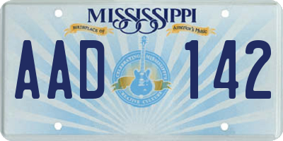 MS license plate AAD142