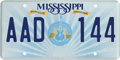 MS license plate AAD144