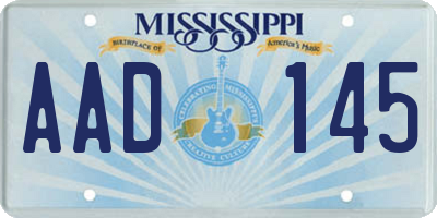 MS license plate AAD145