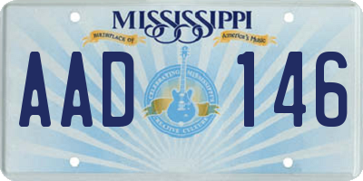 MS license plate AAD146