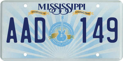 MS license plate AAD149