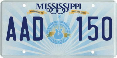 MS license plate AAD150