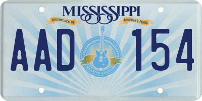 MS license plate AAD154