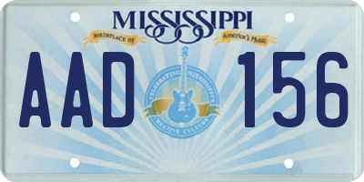 MS license plate AAD156