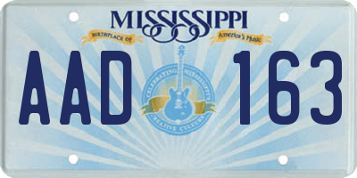 MS license plate AAD163