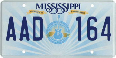 MS license plate AAD164