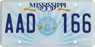 MS license plate AAD166