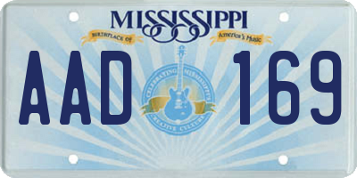 MS license plate AAD169