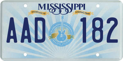 MS license plate AAD182