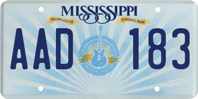 MS license plate AAD183