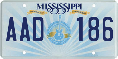 MS license plate AAD186