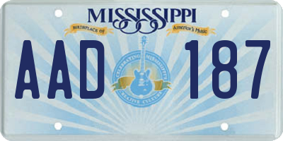 MS license plate AAD187