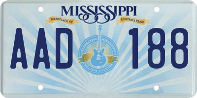 MS license plate AAD188