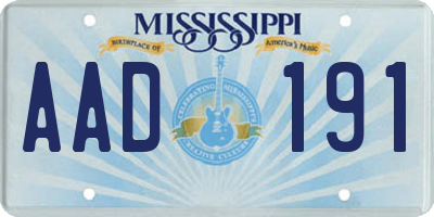 MS license plate AAD191