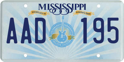 MS license plate AAD195