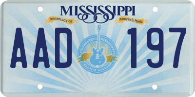 MS license plate AAD197