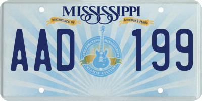 MS license plate AAD199