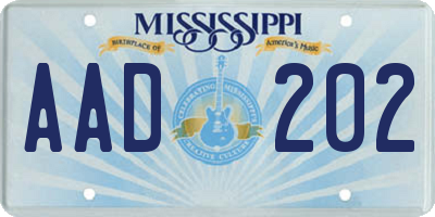 MS license plate AAD202