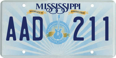 MS license plate AAD211