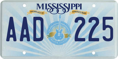 MS license plate AAD225