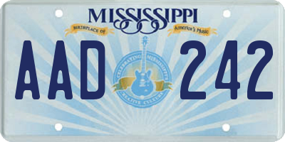 MS license plate AAD242